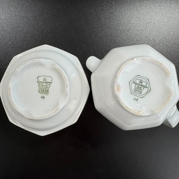 Vintage Bareuther Cream and Sugar Set White Bavaria Germany - Picture 10 of 14